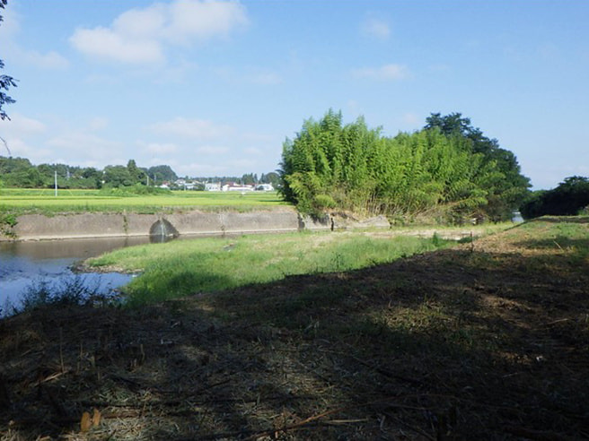 河川工事（河道掘削）谷田川筋の施工前写真